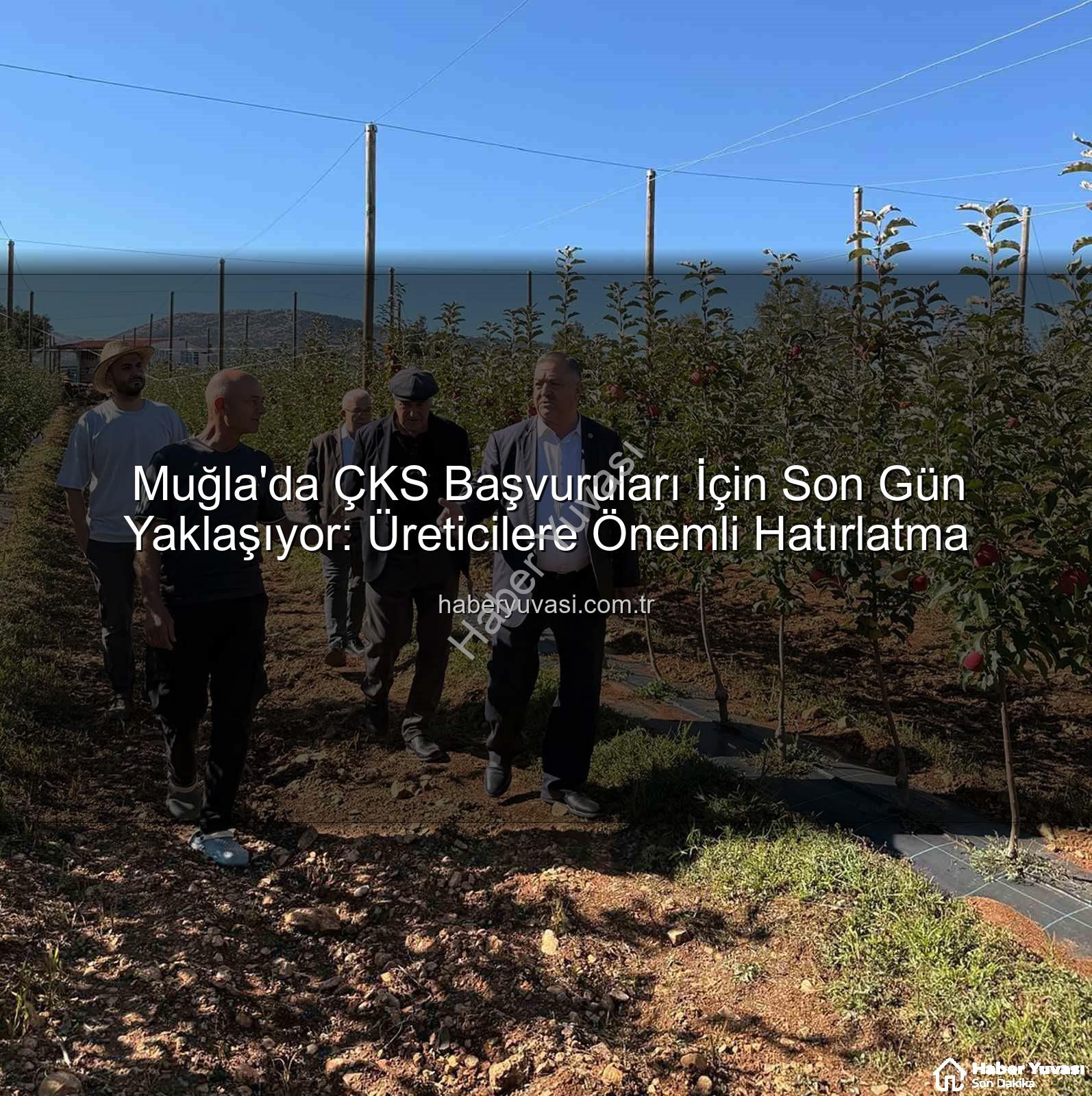 ÇKS başvuruları - Muğla'da ÇKS Başvuruları İçin Son Gün Yaklaşıyor: Üreticilere Önemli Hatırlatma