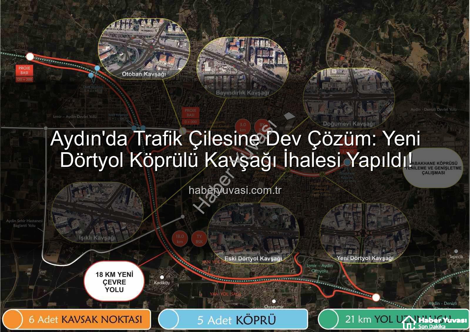 yeni Dörtyol köprülü kavşağı - Aydın'da Trafik Çilesine Dev Çözüm: Yeni Dörtyol Köprülü Kavşağı İhalesi Yapıldı!
